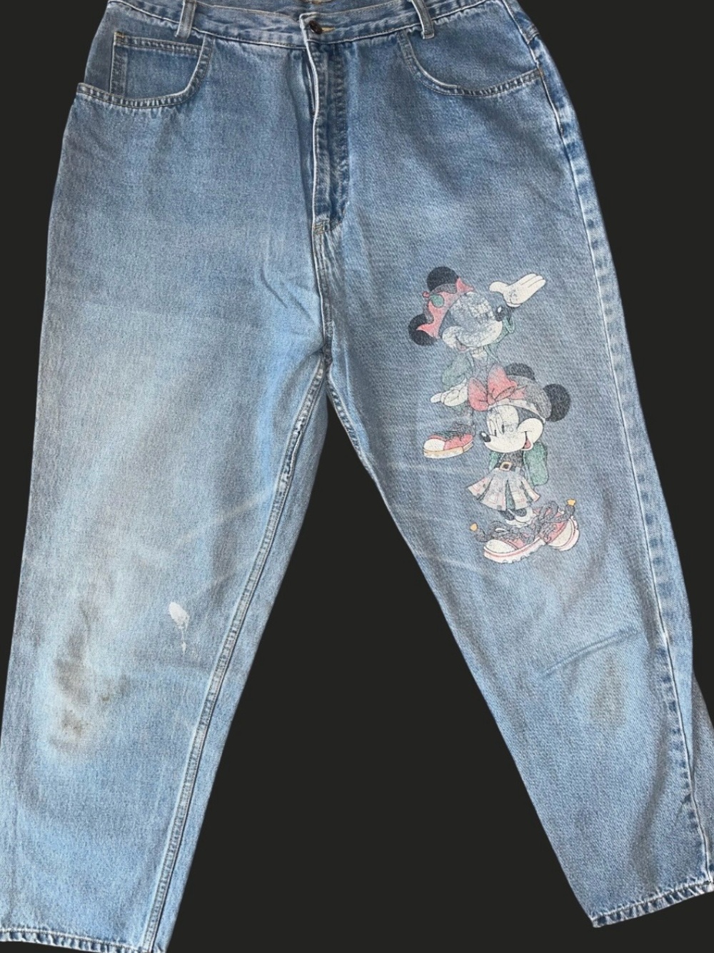Disney Light Blue Straight Leg Women’s Jeans with Minnie Graphic